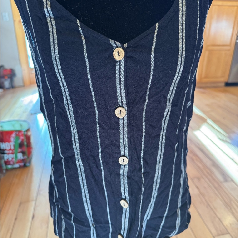Striped Button-Down Women's Top